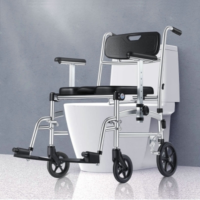 Foldable Wheelchair with Commode for the Elderly and Pregnant Women Rehabilitation Assistance