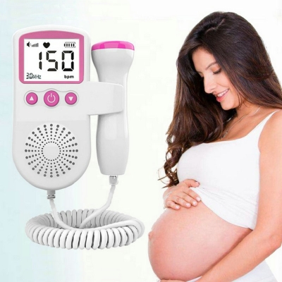 Medical Fetal Doppler Ultrasound Monitor Baby Fetal Heart Rate Detector for Pregnant Women