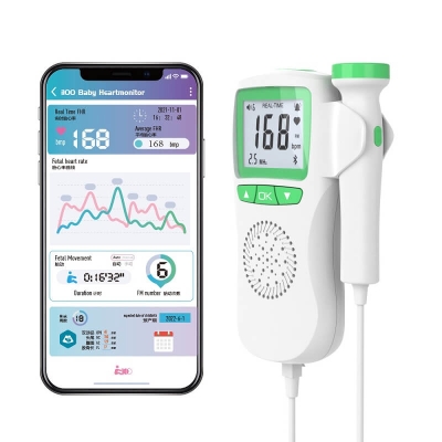 Bluetooth Fetal Doppler Home Pocket Ultrasound Baby Fetal Heart Rate Meter