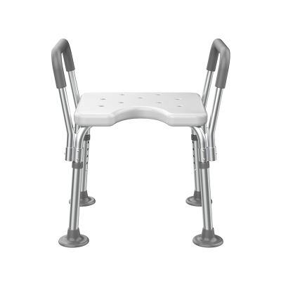 Aluminum Alloy Shower Chair Anti-slip Toilet Chair with Armrests