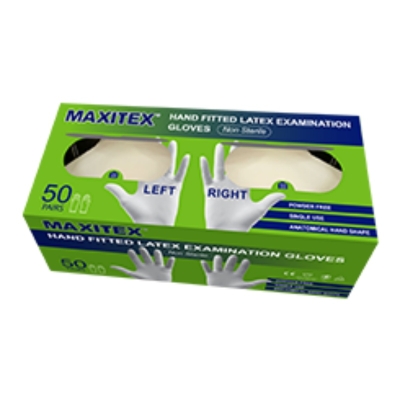 Medical Gloves Latex Fitted Examination Powdered Glove