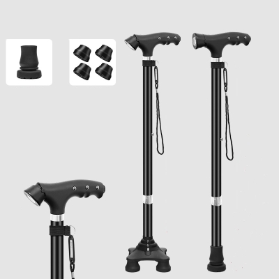 Aluminum Walking Stick Canes Lightweight Walker with Adjustable LED and 2-Type Corners