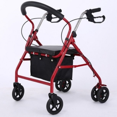 Medical Walking Aids Adjustable Walkers Folding Rollator Walker with Seat