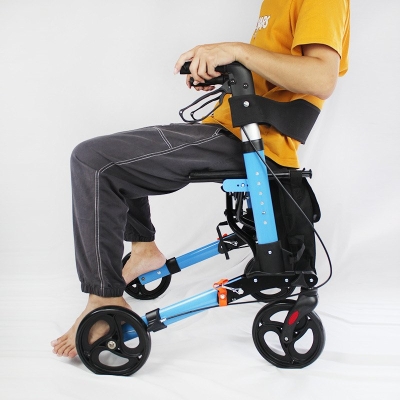 Lightweight Folding 4 Wheels Walkers Outdoor New Design Shopping Walker Rollator