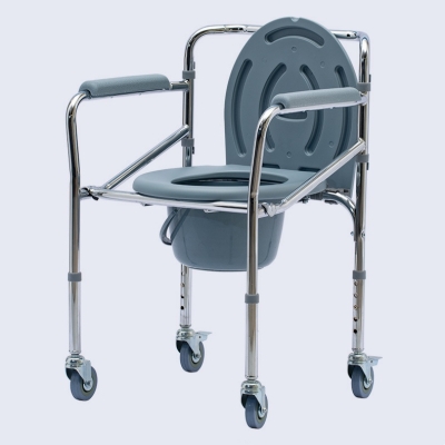 Moving Commode Chair Foldable Toilet Wheelchair for the Elderly