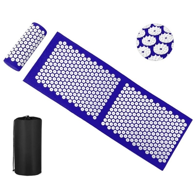Acupressure Mat and Pillow Set for Neck and Back Pain Relief and Muscle Relaxation
