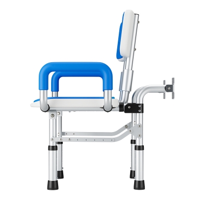 Wall Mounted Foldable Shower Chair Bath Seat for Seniors, Tool-Free Installation