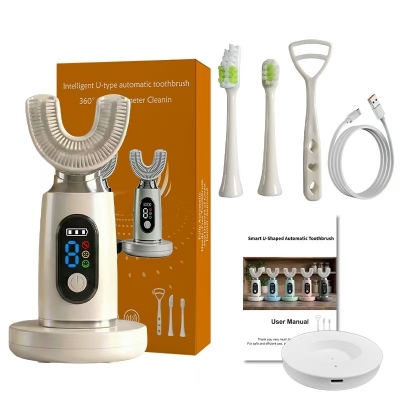 U-Shape Wireless Sonic Toothbrush with LCD & Charging Dock