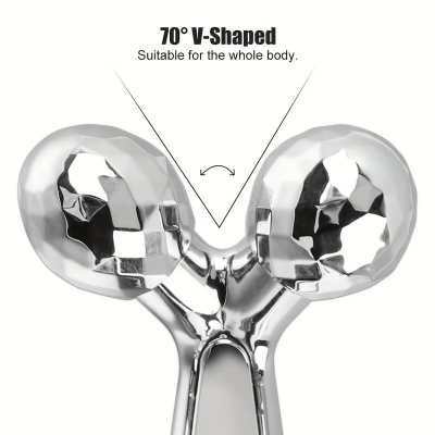 Y-Shape Facial Massage Roller - Zinc Alloy Dual Ball Lifting Tool