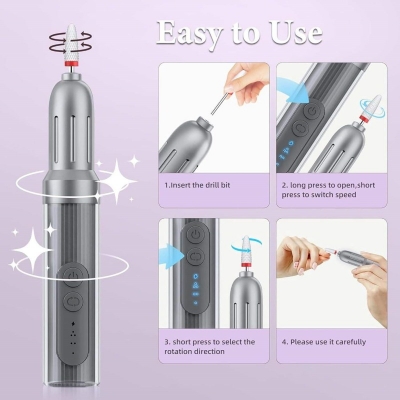 Mini Portable Nail Drill Machine – Cordless Nail File Polisher for Manicure Kit