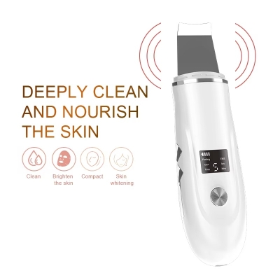 Waterproof Ultrasonic Skin Scrubber – Deep Facial Cleansing Spatula with Charging Base