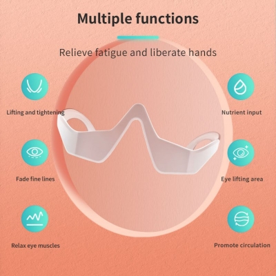 Heated Microcurrent Under Eye Massager for Dark Circles and Puffiness – Professional Eye Care Device