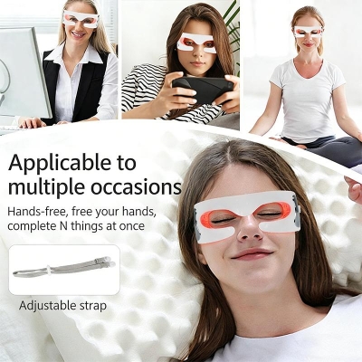 LED Red Light Eye Massager with Vibration and Heat – Silicone Eye Care Device for Wholesale