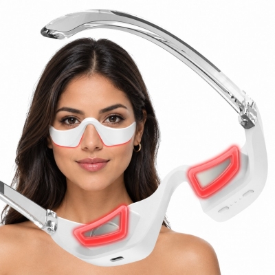 Glasses-Mounted Eye Massager &ndash; Hot Massage EMS & LED Therapy Eye Care Device