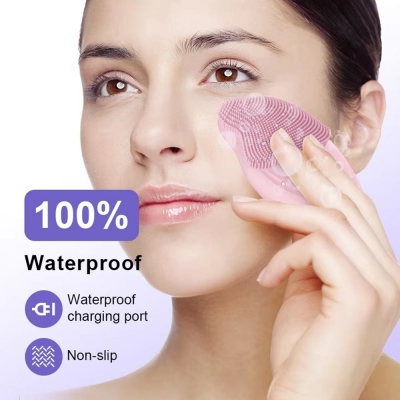 Gentle Silicone Facial Cleaning Brush - Soft Electric Face Cleanser