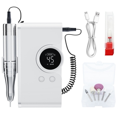 45000RPM Rechargeable Nail Drill Machine &ndash; Professional Nail Polishing Device for Manicure
