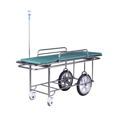 S.S Medical Stretcher With 2 Big and 2 Small Wheels