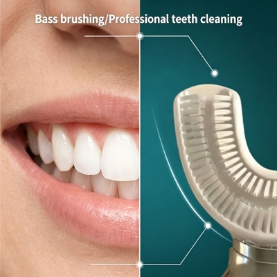 U-Shape Wireless Sonic Toothbrush with LCD & Charging Dock