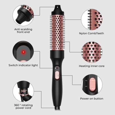 Budget 2 in 1 Hair Straightener Curler Brush - Best Value Heated Comb