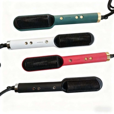 Affordable 2 in 1 Hair Straightener & Curler Brush - Ceramic Heating Comb