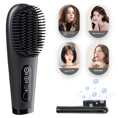Affordable 2 in 1 Cordless Hair Straightener Curler - Wireless Hair Comb Brush