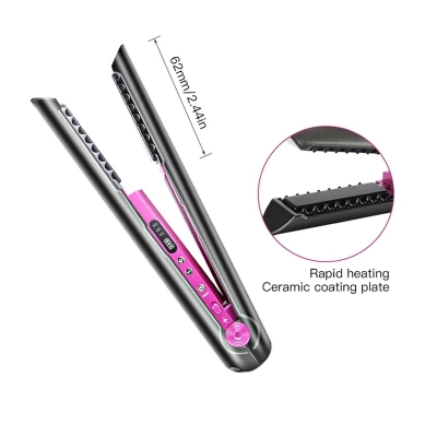 Cordless 2 in 1 Hair Straightener Curler - Portable Wireless Flat Iron