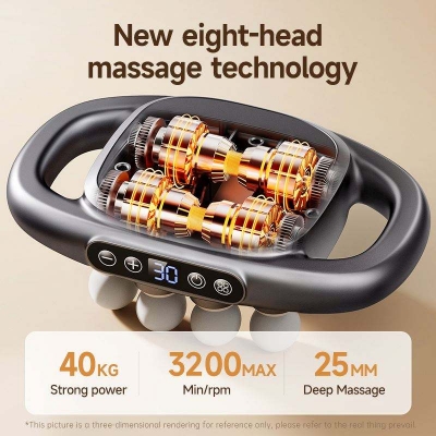 Deep Tissue Massage Gun with 8 Heads – Muscle Recovery Percussion Massager