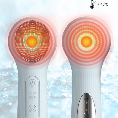 Warm Silicone Facial Cleansing Brush - Heated Face Cleaner