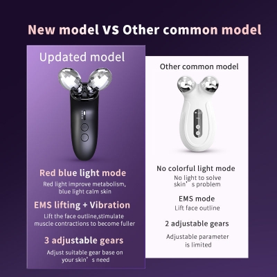 Mini Microcurrent Roller Facial Massager - EMS Facial Toning Device