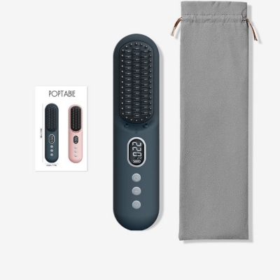 Cordless Ionic Hair Straightener Brush - Rechargeable Travel Hair Styler