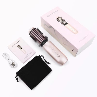 2 in 1 Cordless Hair Straightener & Curler - USB Rechargeable Mini Hot Comb